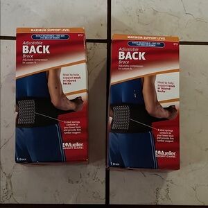 Set of 2 brand new in boxes, Adjustable Back Brace - Black